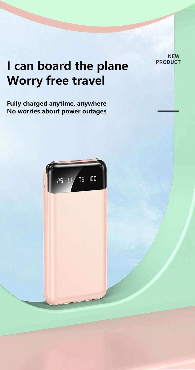 New 50000mAh High-capacity Portable Power Bank for Charging Smartphones and Digital Electronic Devices For Holidays and Travels
