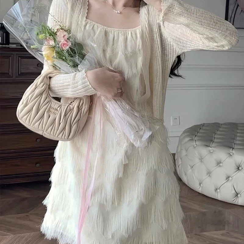 Fringed Dress 2025 Summer Beach Holiday Style A Fringed Women's Suspender Dress