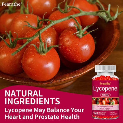 Premium Lycopene 40mg, Dietary Supplement for Prostate, Antioxidant, Heart, Skin & Immune Health, Non-GMO, 30/60/120 Softgels