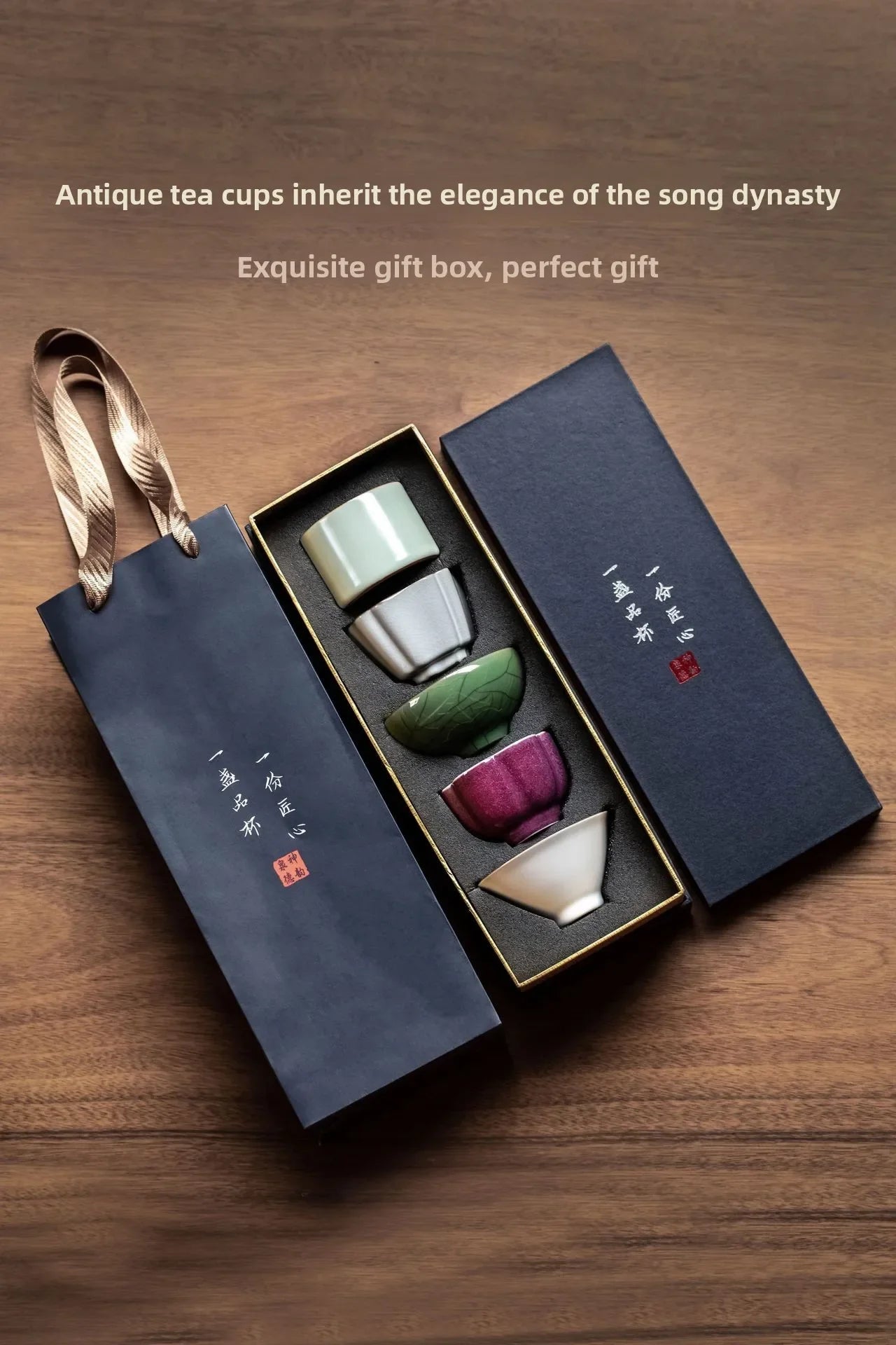 5 Famous Kilns Master Cup Tea Cup Set Kung Fu Tea Ware Tea Bowl Gift Box Home Ceramic Tea Tasting Cup Souvenir