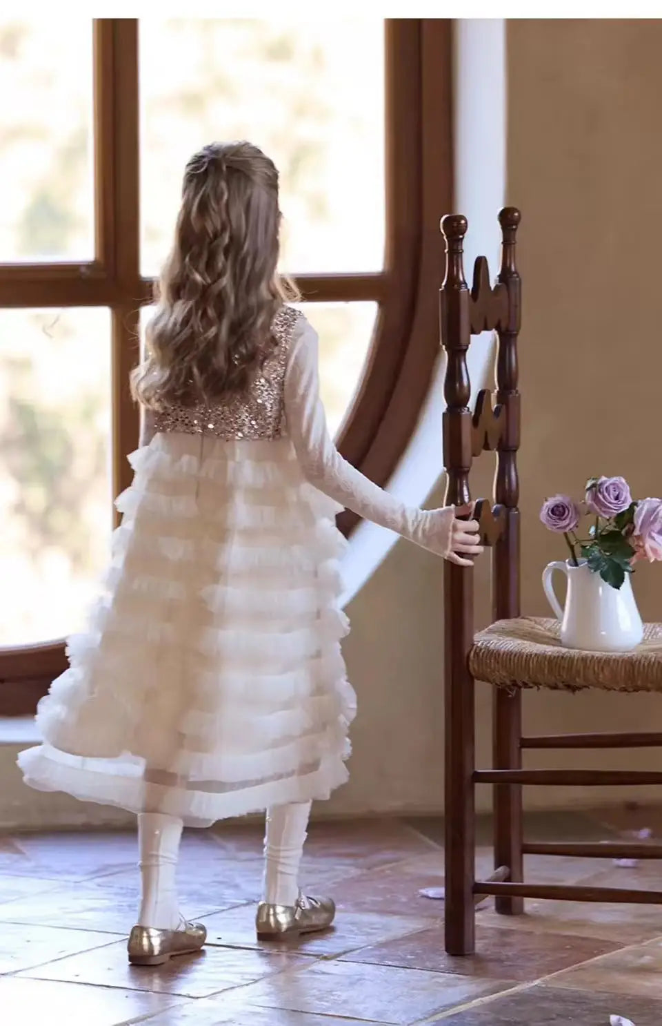 New Summer Party Dress for Kids Girls Sequined Sleeveless Mesh Cake Princess Dress Fashionable and Comfortable Skirt S4016