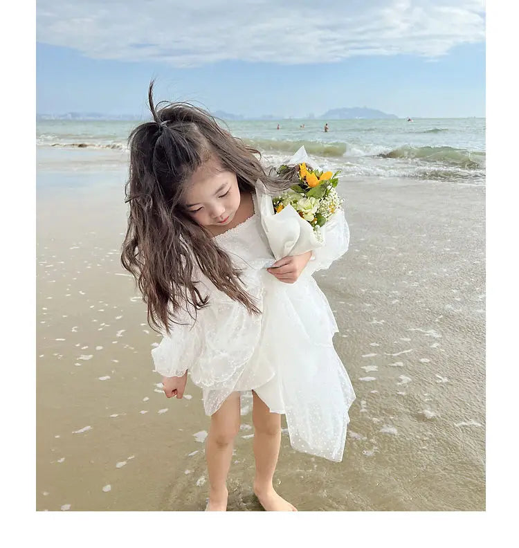 Summer Girl Dress Elegant Flower Lace Dress For Girl Princess Party Wedding Dress Ceremony Prom Gown Communion Clothes 1-6Y