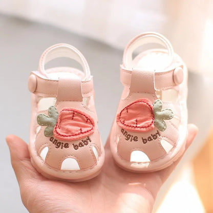 Baby Boys Girls Sandals Summer Baby Wedding Dress Flat Shoes Newborn Crib Shoes First Walkers Prewalkers Shoes
