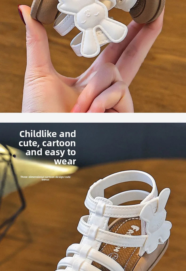1-10Y Baby Girls Sandals Summer Children's New Cool Fashion Princess Cute Versatile Shoes for Students Flat Sandal Casual Shoe