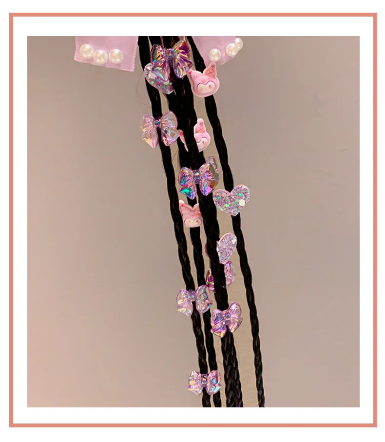 Children's baby cute braid hair tie high ponytail headband hair accessory kawaii gift new style