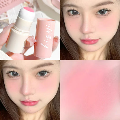 Soft Fog Blush Stick - Energetic and Bouncy, Korean Style, Brightening, Dual-Use for Lips and Cheeks