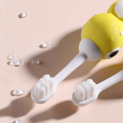 Cartoon dinosaur children's cute toothbrush, baby specific anti poke ultra-fine soft bristled toothbrush