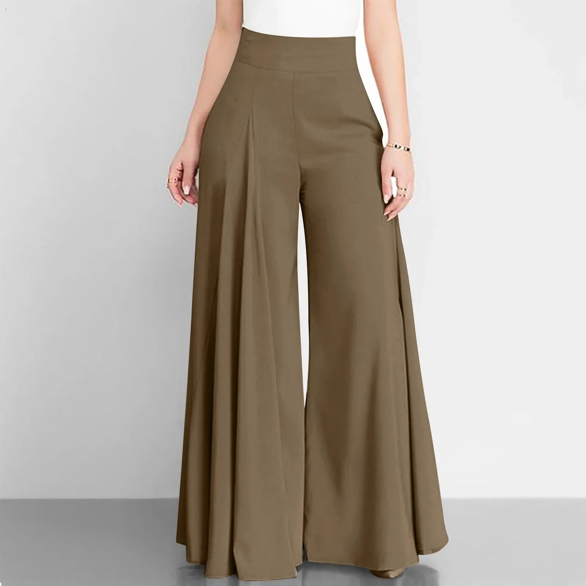 Fashion Women High Waist Wide Leg Pants Spring Autumn Female Elegant Flare Trousers Casual Solid Holiday Loose Long Pant New (Available)