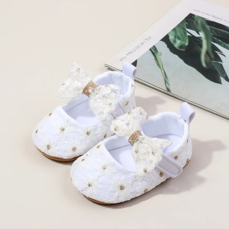 Baby Girl Shoes Cute Sweet Mary Janes Flats Infant First Walkers Spring Autumn Toddler Little Girls Wedding Party Princess Shoes