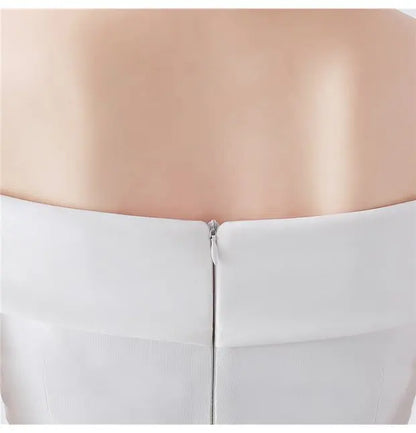 Ele ort aduation Host Dr One oulder Slimming A-Line Skirt Sweet Evening Gown Polyester Fiber Zipper Waist