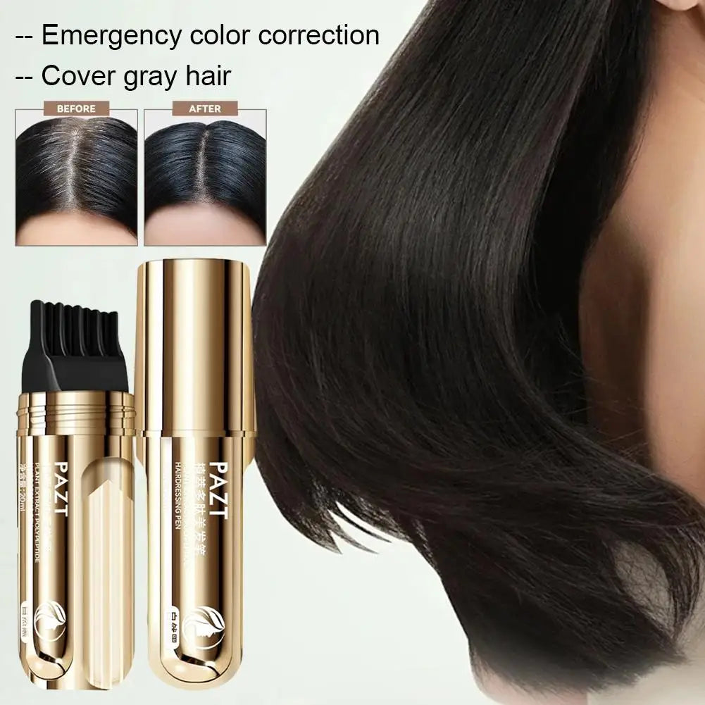 White Hair Covering Pen, Hair Root Touch Up Stick, Gray Hair Concealer, Water-Resistant Quick-Dry, Hair Color Makeup Lasting