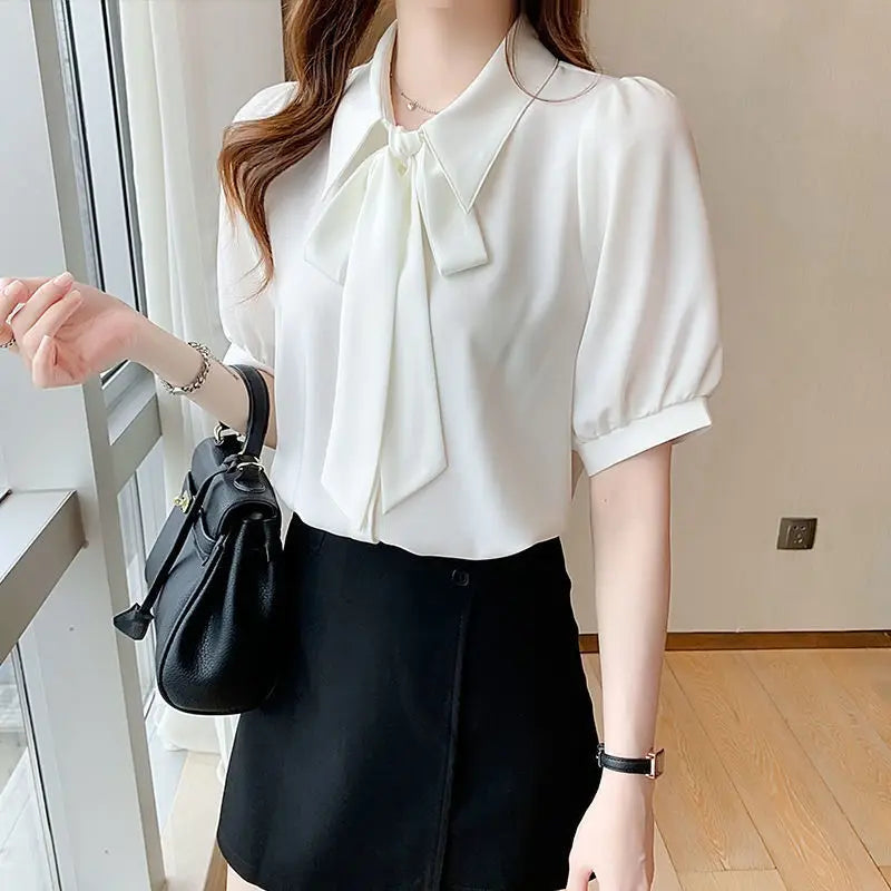 Short Sleeve Shirts Womens Mesh Pleated Pintucked Loose Tunic Casual Club Fairycore Trendy Urban Student Artistic Youthful