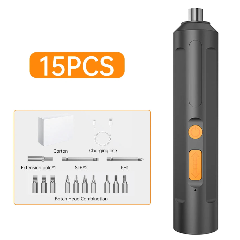 Wirelessly Electric Screwdriver Auto Torque Forward/Reverse Adjustable USB Charge Household Electric Screwdriver Set