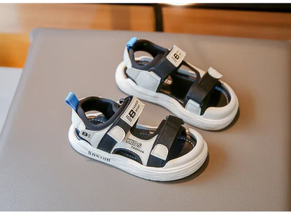 New Hot Sales Black Beige Soft Boys Girls Beach Shoes Casual Non-slip Kids Baby Sports Sandals