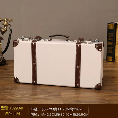 Luxury Vintage Trunk Travel Hand Big Suitcases Leather Luggage Under Bed Clothing Organizer Storage Box Antique Bin Customized