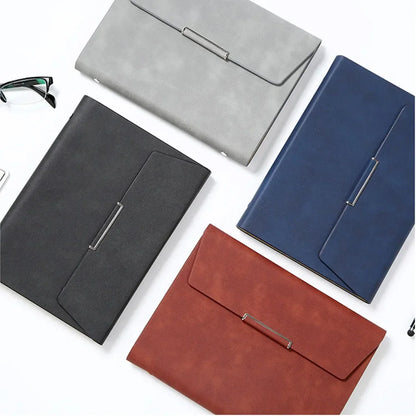 A5 Binder Refillable Planner Faux Leather Notebook Journal with Card Pen Holder Outdoor Journal Planner Agenda DIY Birthday Gift