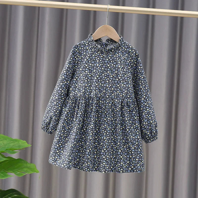 Baby Girls' Dress New Long Sleeve Spring Autumn Girl Clothing Cotton Flower Princess Party Dress Children's Fashion Clothes