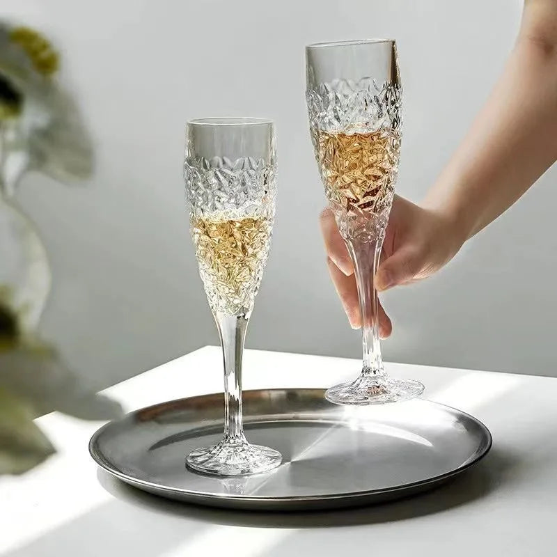 Superior Quality Crystal Glass Goblet Champagne Glass Water Cup Handmade Flawless Wine Glass Sweet Fruit Wine Cup Cocktail Glass