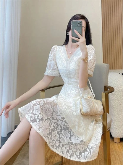Women's Dress White Female Dresses Formal Occasion Midi Soft One-piece New in On Promotion Elegant Chic Fashion Summer 2025 Xxl