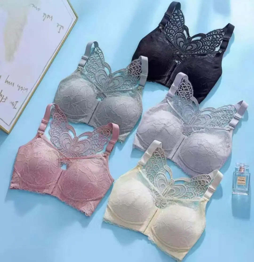 Front Button Type Gathering Anti-Sagging Beautiful Back Bra Big Breasts Look Small Pluss Size 100kg Receiving Breasts Underwear