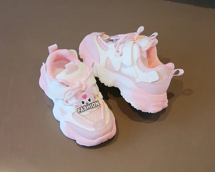 2026 Girls Kuromi Autumn New Board Shoes Sanrio Sports Dad Shoes Children Cartoon Kawaii Comfortable Breathable Casual Shoes