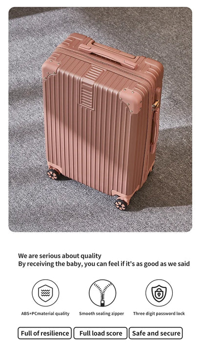 100% Aluminum Magnesium Alloy Travel Luggage Trolley Luggage 20 22 24 26 28 Inch Trolley Luggage Carry-On Luggage With Cup Holde
