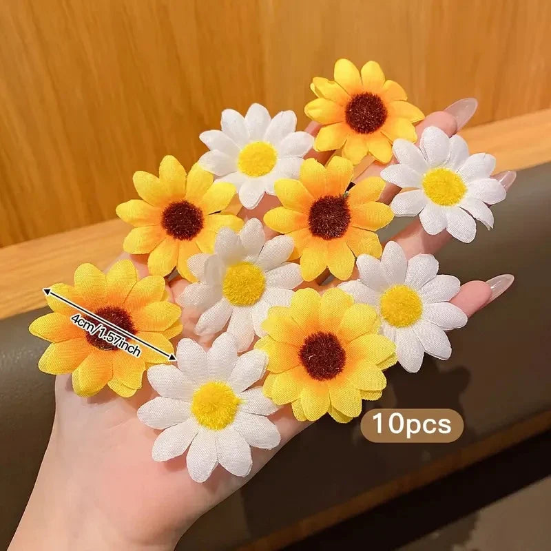 Girl Hair Clips Daisy and Sunflower Designs Mixed Color Polyester Flower  Daily Casual Wear Hairpin