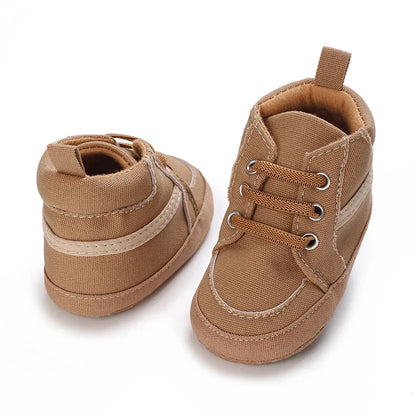 Autumn and Spring Brown Baby Sneakers for Boys 0-12 Months First Walking Shoes