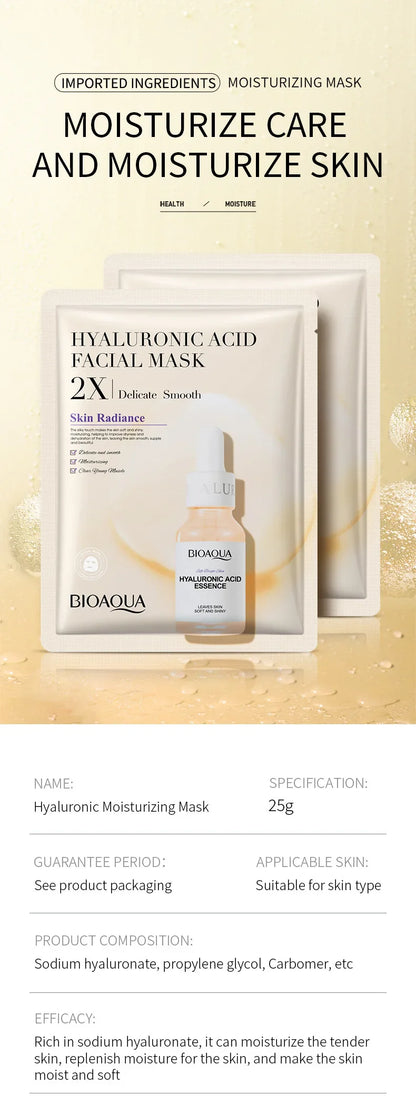 BIOAQUA Centella Collagen Face Mask Moisturizing Refreshing Sheet Masks Hyaluronic Acid Facial Mask Skin Care Products