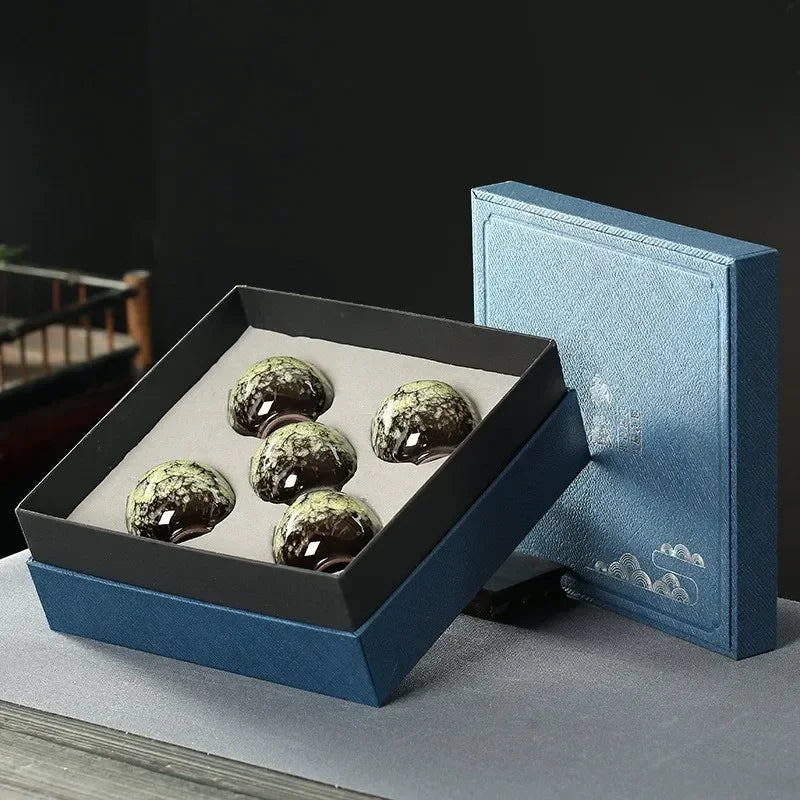 5PCS Ceramic Cups Set Coffee Ceramic Cup Pottery Cups Pottery Tea Cup Drinking Water Teacup With Gift Box Wholesale