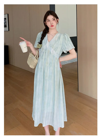 Pregnant Women's Dress Summer 2025 Fashionable Western Style Loose Belly Covering French High Waisted Long Skirt