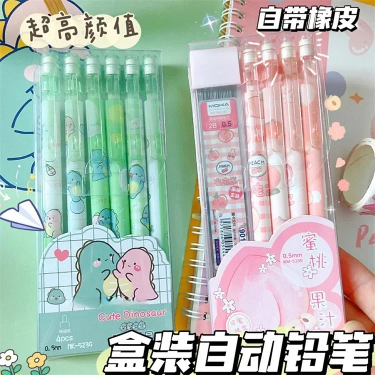 Kawaii Mechanical Pencil set 0.5/0.7mm 2B Refill Cute Cartoon Automatic Pencils School Office Supplies Child Gift Statione