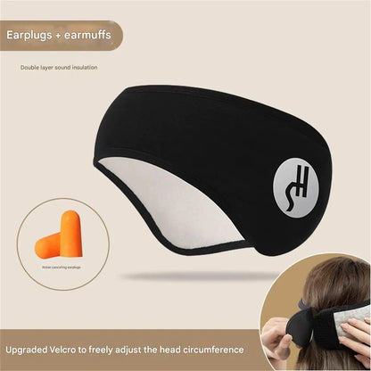 Noise-isolating earmuffs for men and women sleeping and noise reduction in autumn and winter outdoor sports cycling plus velvet