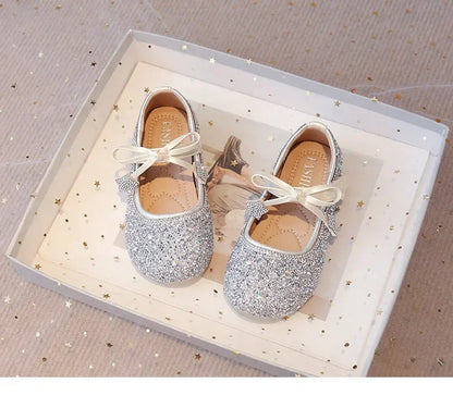 Girls Princess Shoes Round Toes Sweet Bows