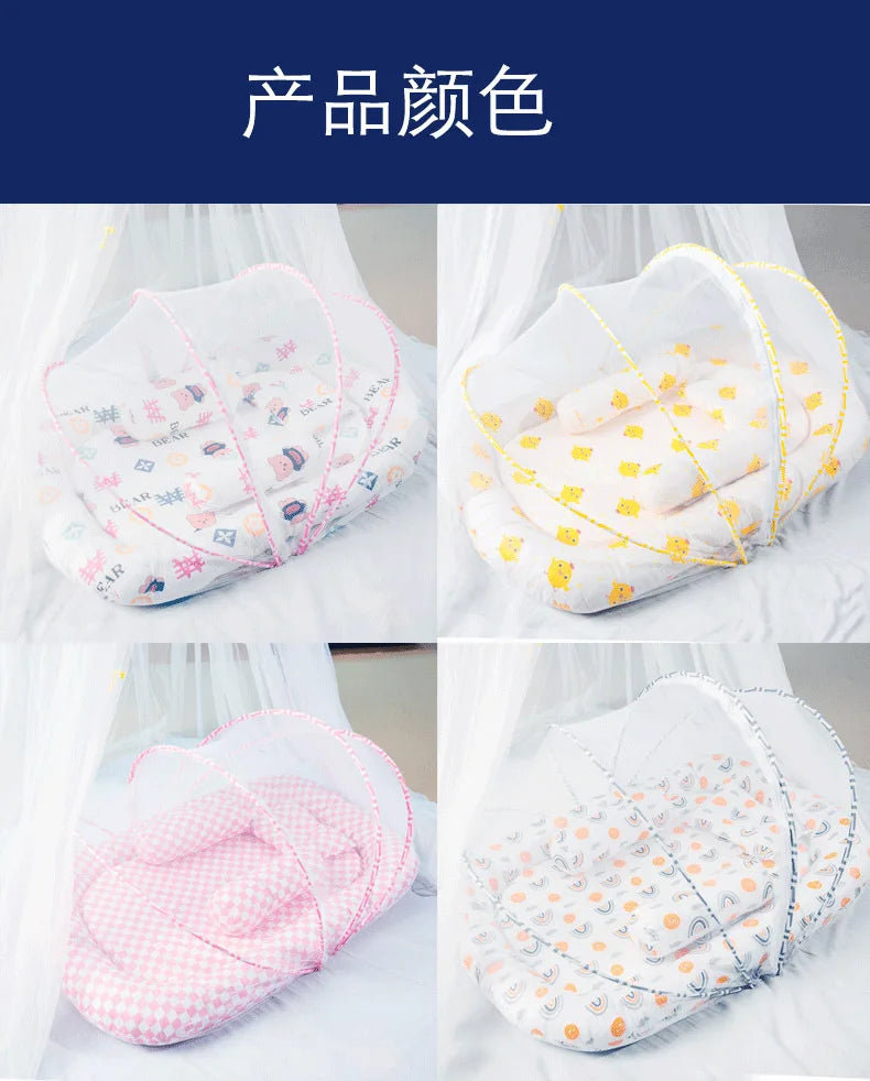 Multi-Function Travel Baby Nest Portable Baby Bed Crib Foldable Babynest Bassinet Infant Sleeping Children's Bed with Mosquito