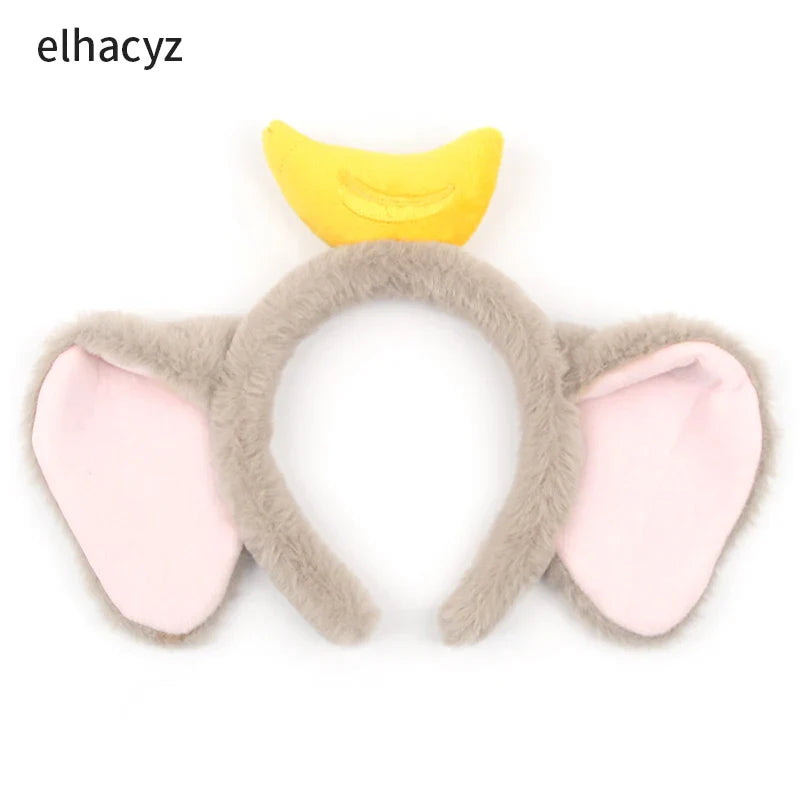 Mickey Mouse Disney Fashion Women Bow Bear Ear Plush Hair Band Cartoon Headband Female Sweet Cute Girls Hairband Hair Accessorie