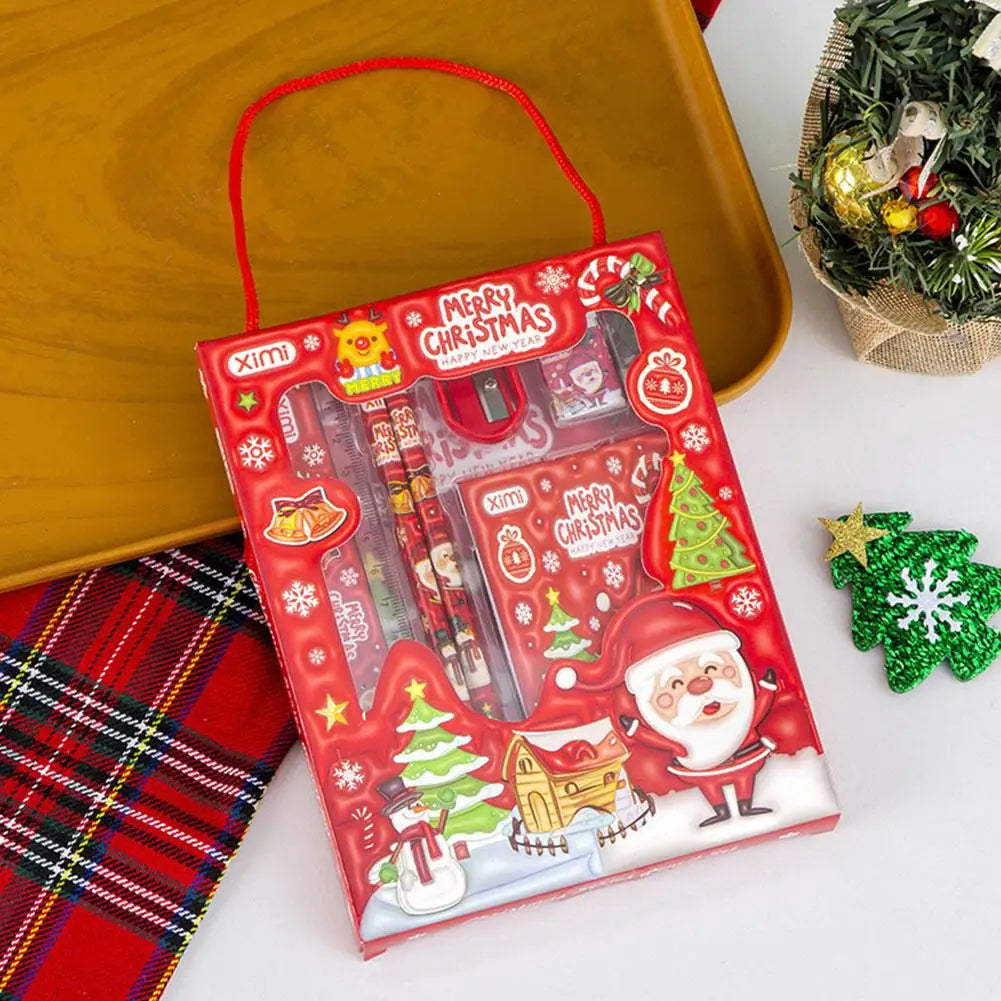 1 Set Cartoon Stationery Set Including Pencil Notebook Ruler Eraser Pencil Sharpener Student School Supplies Stationery Gifts