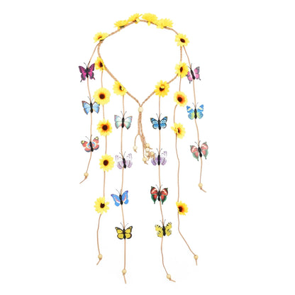 Gypsy Fashion Beautiful Boho Style Feather Headband Headdress Tribal Hair Feather Rope Headpieces Hippie Party