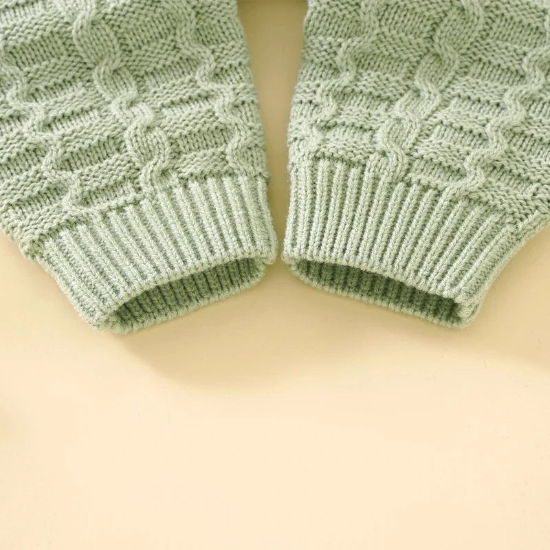 Winter Baby Rompers Clothes Solid Long Sleeve Knitted Newborn Boys Girls Jumpsuits Hats Outfits Sets 0-18m Autumn Infant Costume