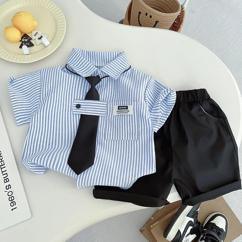DIIMUU Baby Boys Clothing Sets T-shirt + Shorts Kids Girl Outfits Suits Children Summer Wear Infant Toddler Tee Shirts + Pants (Available)