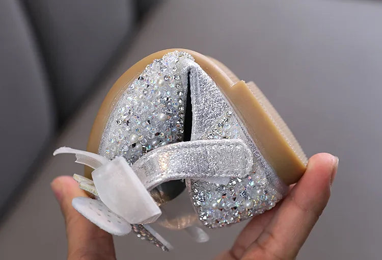 Rhinestone Sequins Girls Princess Shoes Children Party Dance Shoes Student Spring Autumn New Flats Kids Performance Shoes