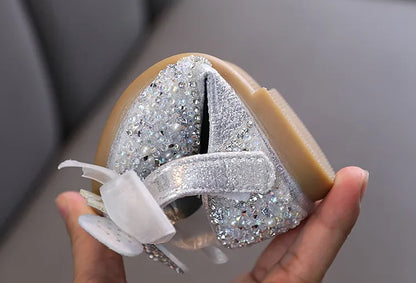 Rhinestone Sequins Girls Princess Shoes Children Party Dance Shoes Student Spring Autumn New Flats Kids Performance Shoes