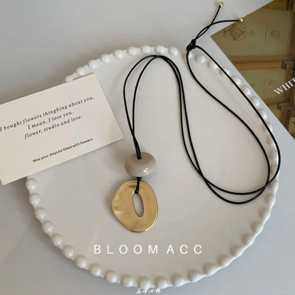 New Irregular Pendant Necklace for Women Exquisite Simple Rope Chain Long Necklace Adjustable Casual Versatile Accessories Gifts