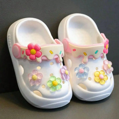 Summer indoor non-slip floral convertible soft-soled sandals for kids