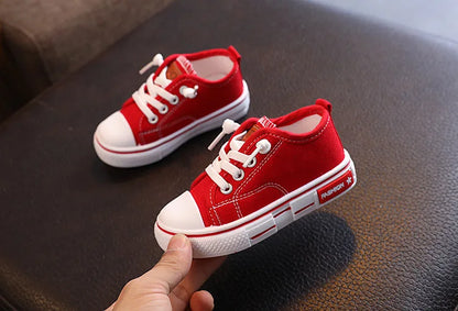 2025 New Children's Canvas Shoes Fashion Baby Board Shoes Girls' Breathable Single Shoes Boys' Casual Shoes   (Available)