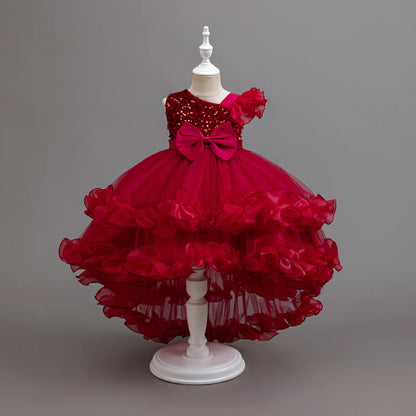 Flower Girl Party Dresses Wedding Birthday Trailing Princess Dress For Kids Graduation Pageant Bridesmaid Kids Costume