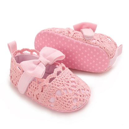 Fashionable Baby Girl Shoes Cute Classic Pink Theme Casual Flat Shoes Soft Sole Comfortable Lightweight Walking Shoes