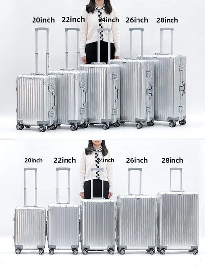Magnesium Aluminum Alloy Luggage Set, 20" Carry-On & 28" Travel Suitcase with TSA Lock, Lightweight Durable