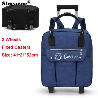 Portable Travel Luggage Bags 4 Wheels Big Capacity Unisex Trolly Travel Duffels Men New Rolling Suitcase Women Wheel Travel Bags