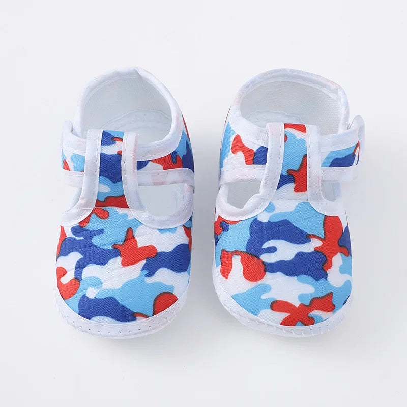Newborn Baby Boy Girls Shoes Spring Autumn Lovely Floral Embroidery Anti-Slip Sneaker Crib Shoes Soft Cotton Cute First Walkers (Available)